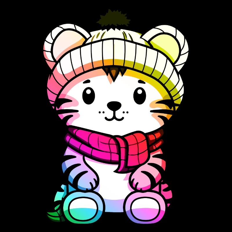 Tiger Winter Tier Bunt Comic
