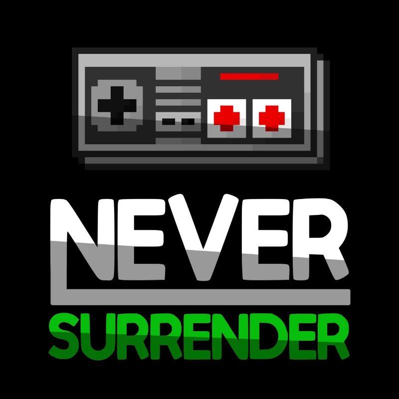 NEVER SURRENDER (Green) + NES Controller - Gaming