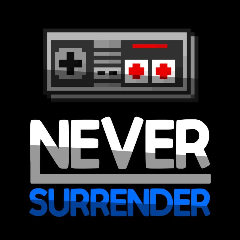 NEVER SURRENDER (Blue) + NES Controller - Gaming