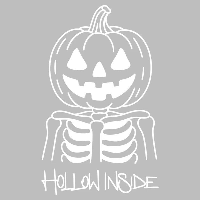 Hollow Inside Funny Pumpkin Skeleton Shirt
