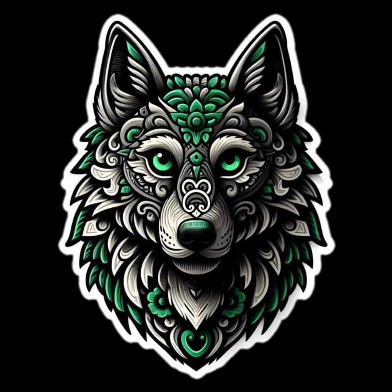 Loup vert-blanc