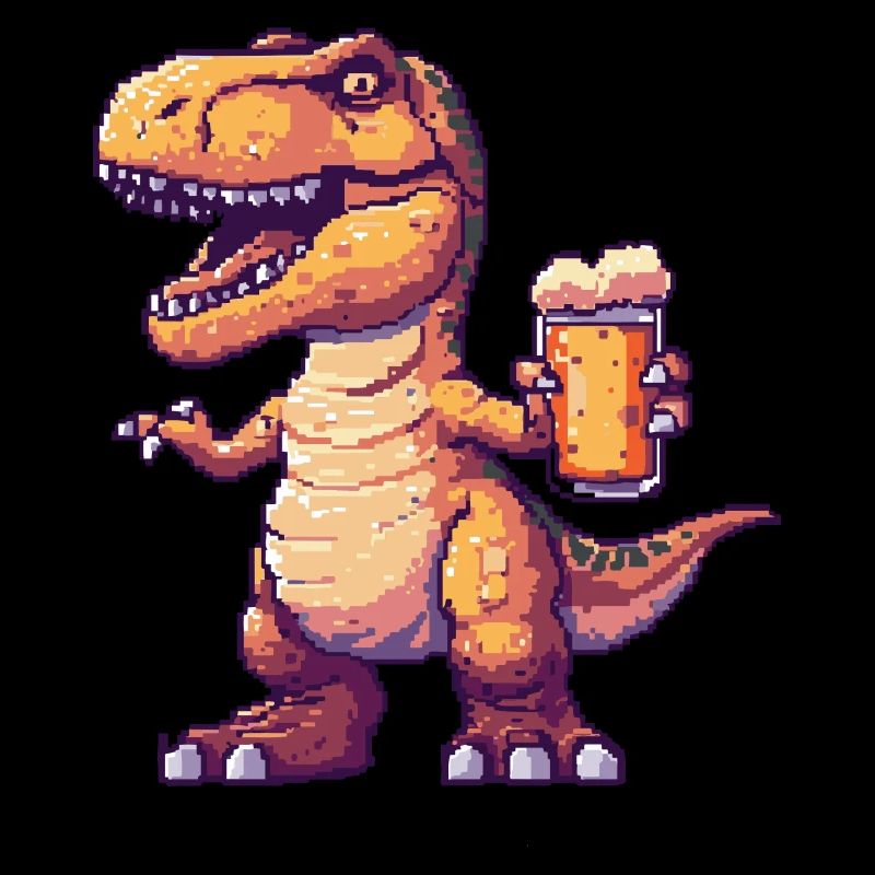 Dinosaur T-Rex Beer Pixel