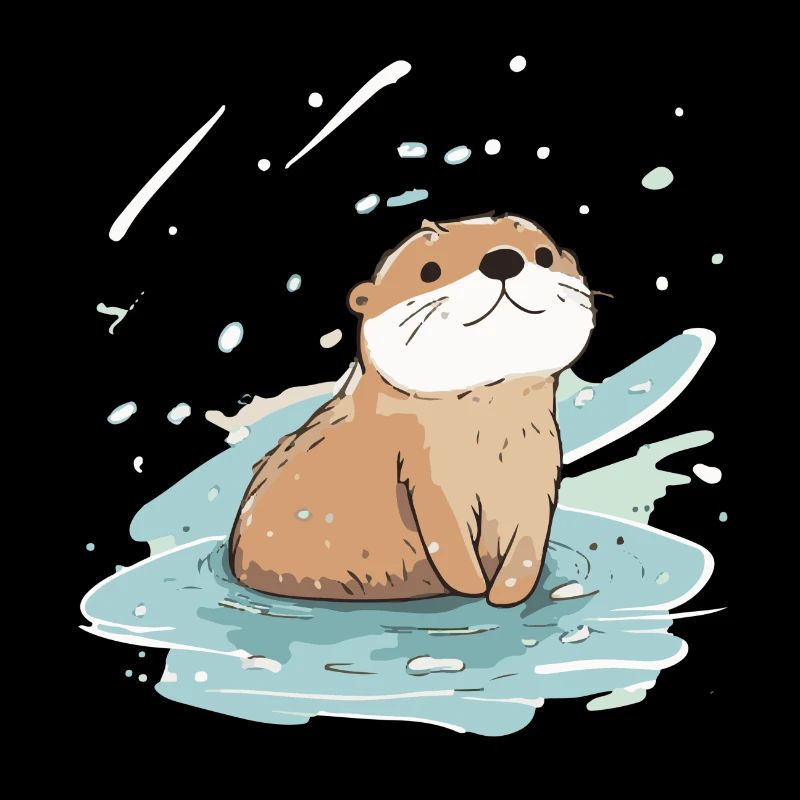Illustration Comic Cute Kawaii Sticker Otter