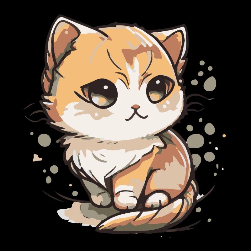 Comic Cute Kawaii Katze Sternchen Kitten Kätzchen