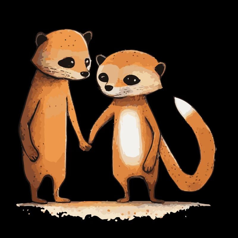 Comic Cute Kawaii Sticker Erdmännchen Fuchs