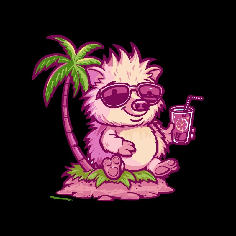 Hedgehog, Island, Summer, Palm