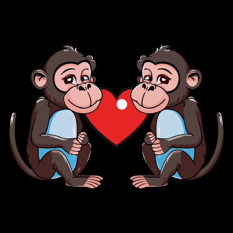 Affe Herz Valentinstag