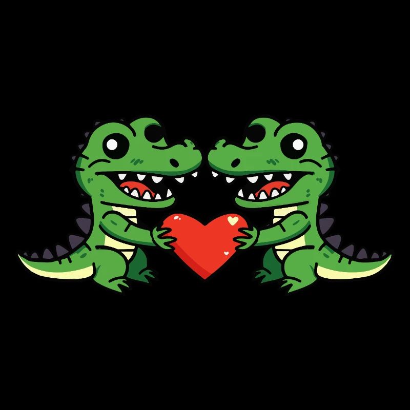 Alligator Paar Valentinstag