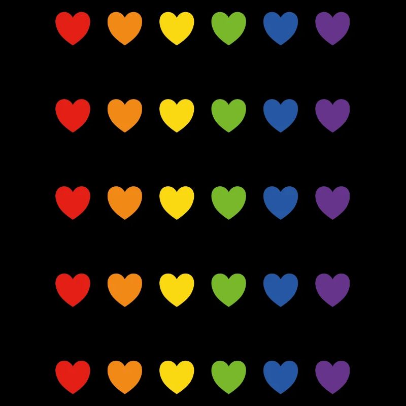 Rainbow pride hearts