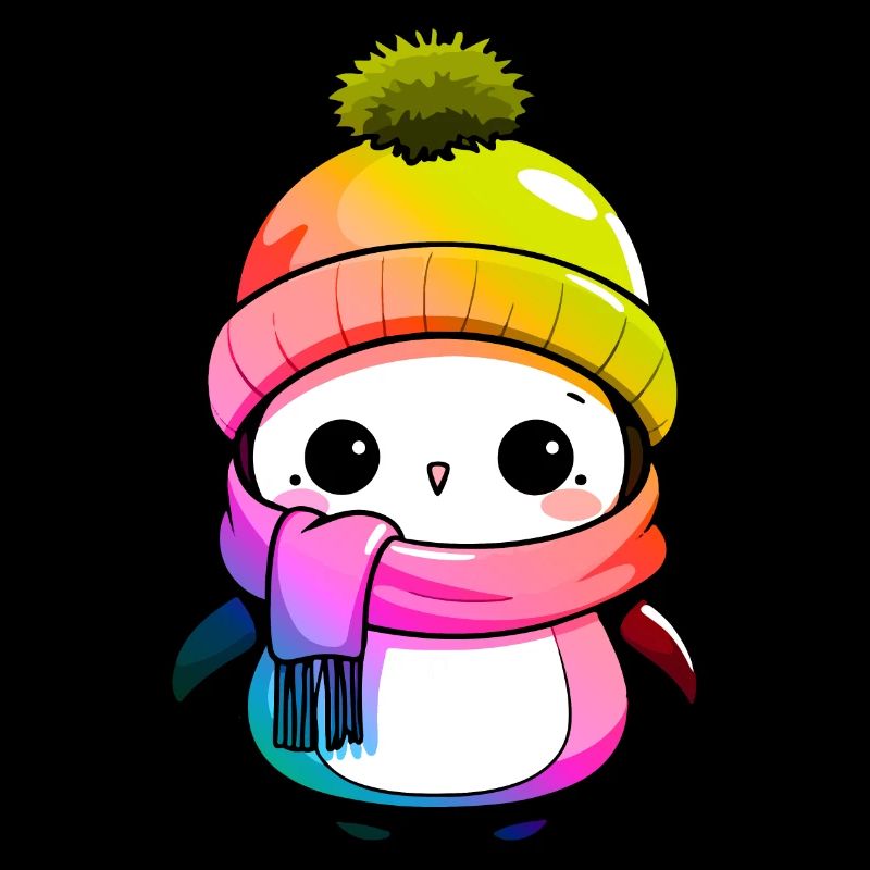 Pinguin Winter Tier Bunt Comic