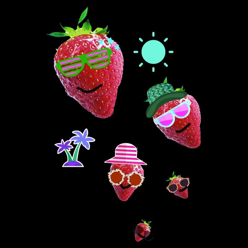 Erdbeere, rot, Sommer, sonne,artwork,Erdbeeren