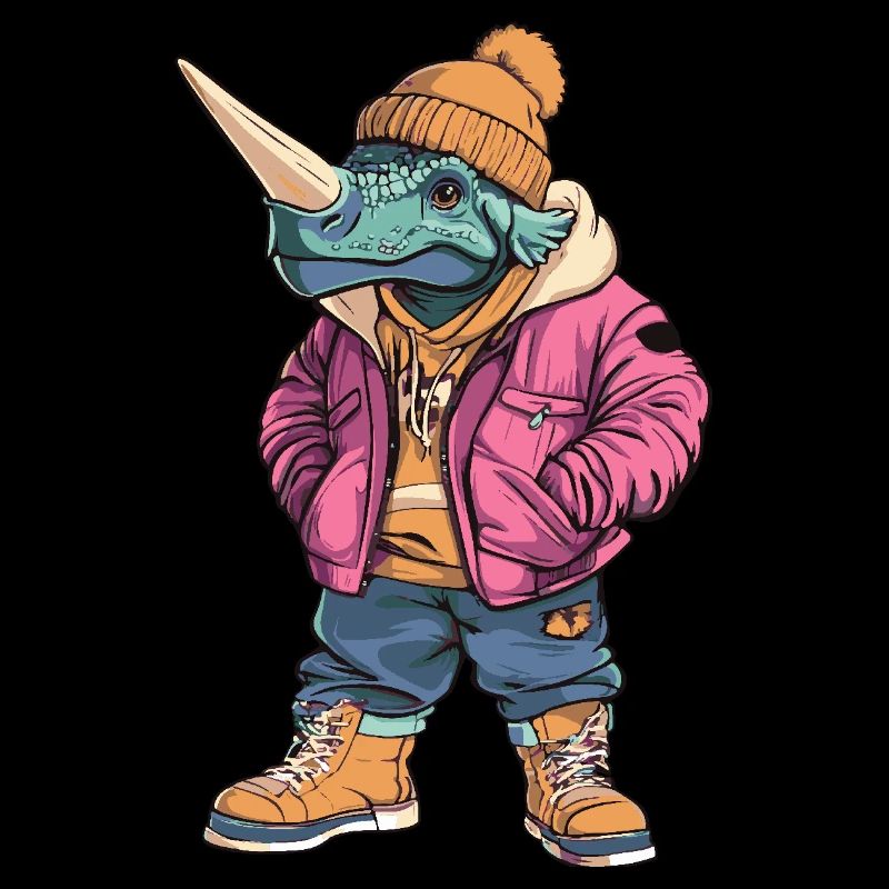Dinosaurier triceratops Lustig Winter