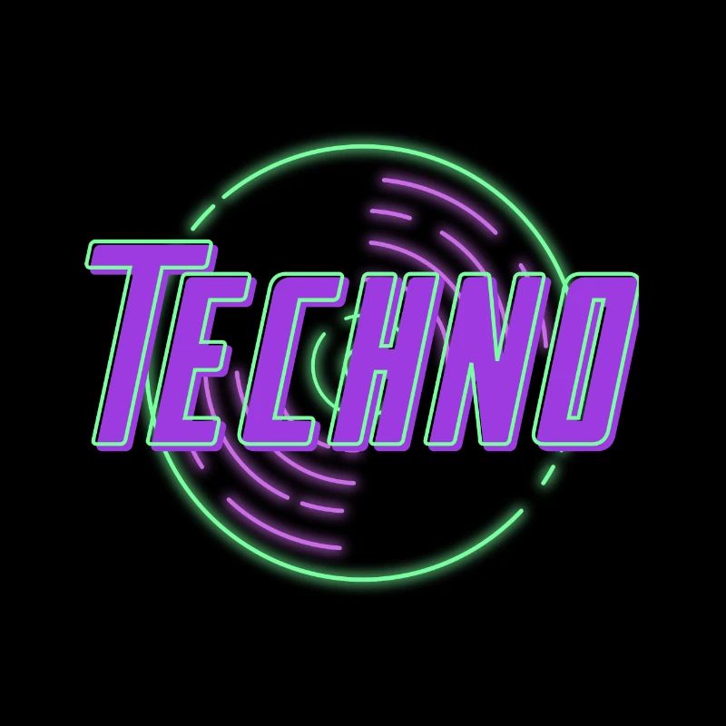 Techno Schallplatte Neon