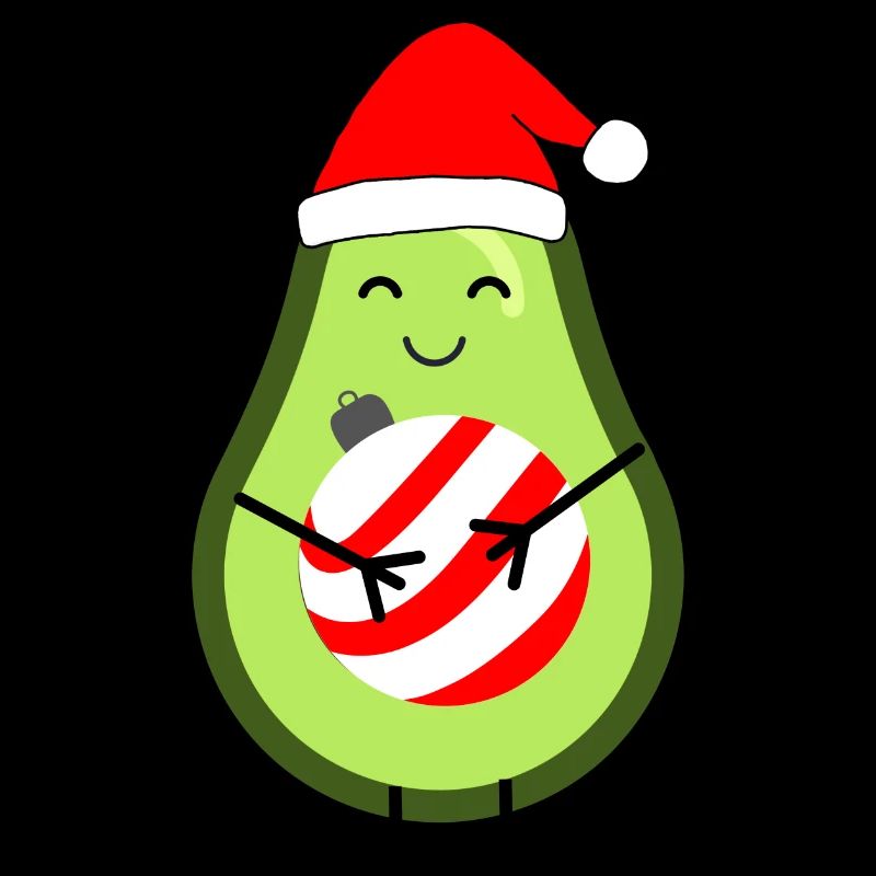Affectionate Avocado with Christmas Sphere