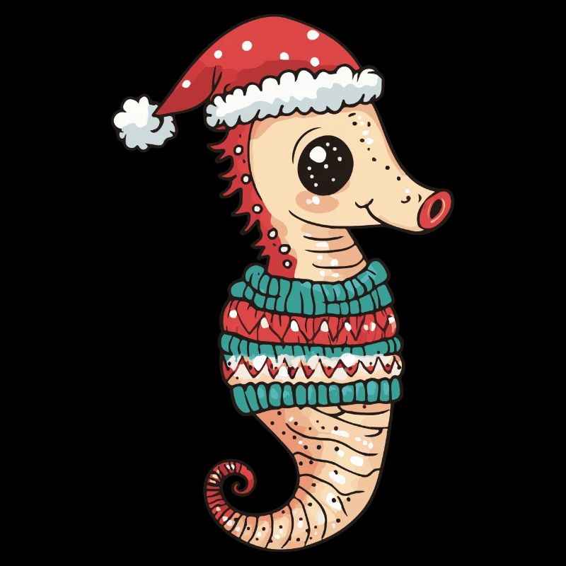 Bande dessinée de Noël hippocampe