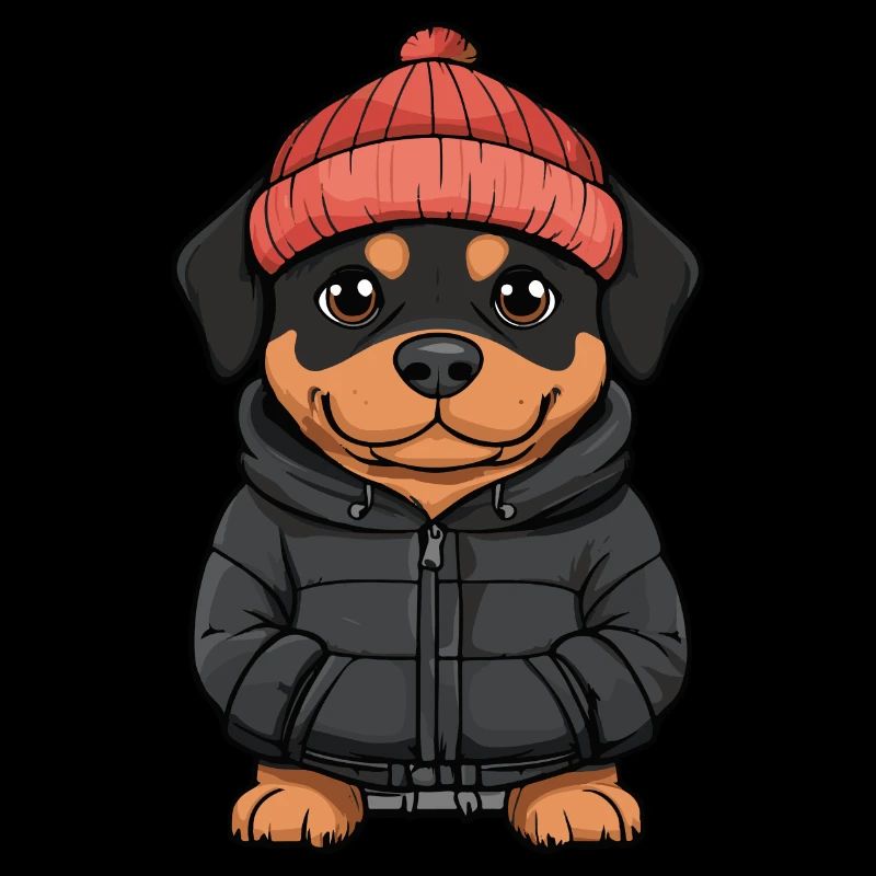 Chien Rottweiler Hiver