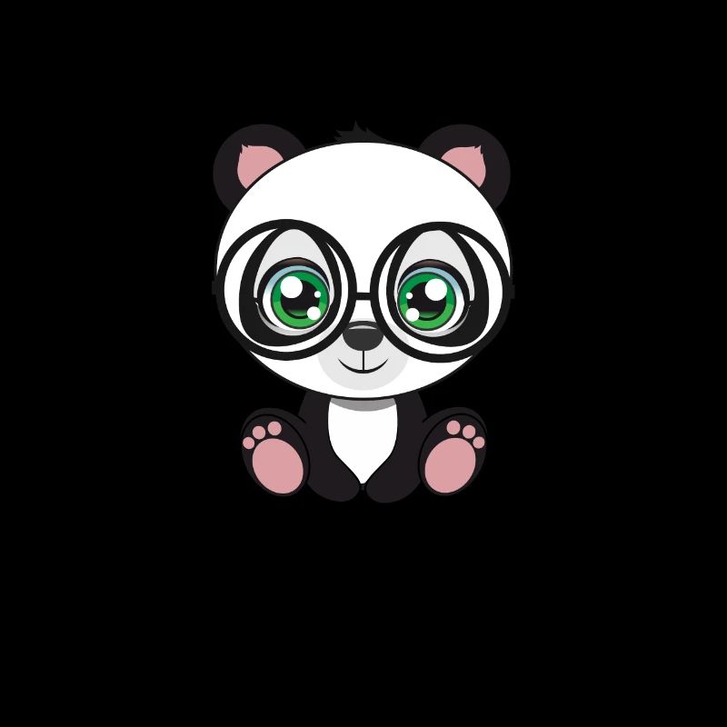 Panda mit Brille süßes Tier Nerd Nerdy Shirt Mann