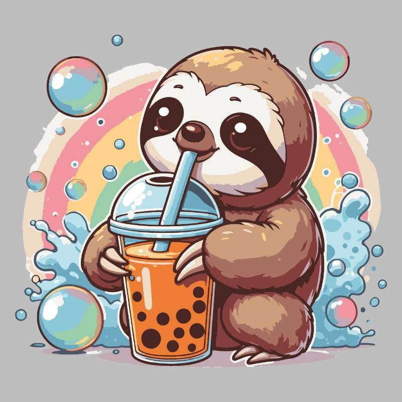 Bubble Tea Sloth Kawaii Anime Gift
