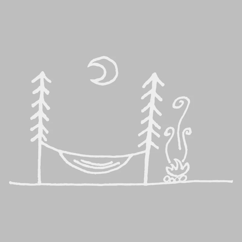 Hammock, campfire & moonlight