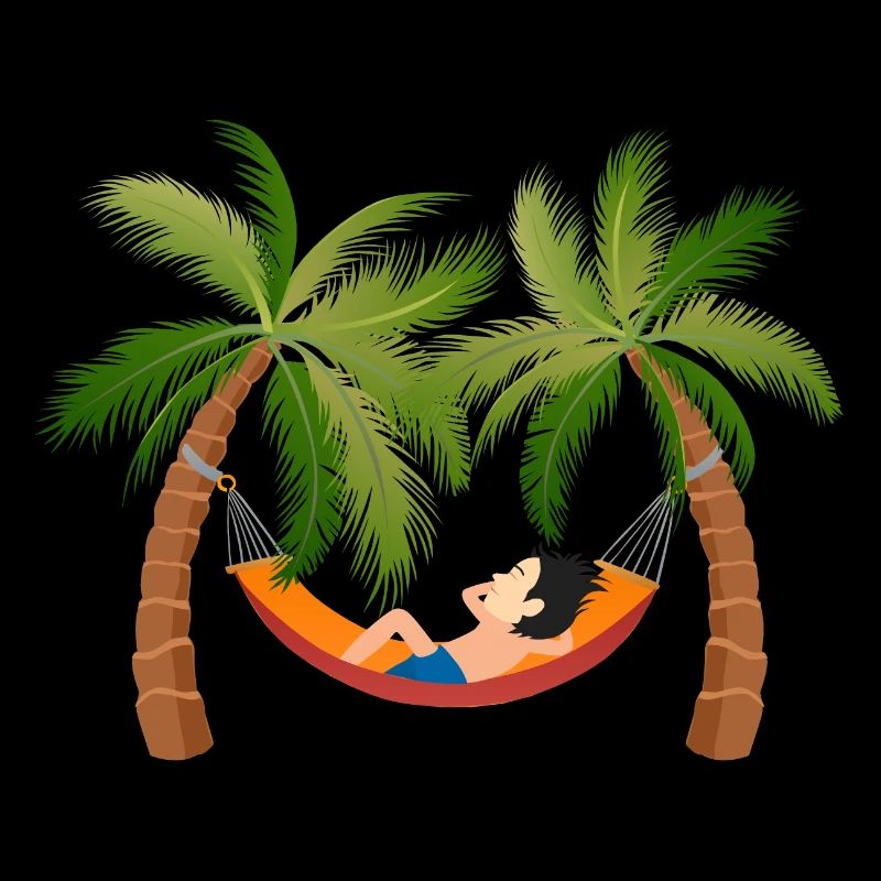 man boy sleeps nap dream vacancy palm tree refl