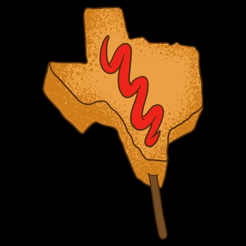 Conception de carte Corndog pour les amoureux du Texas