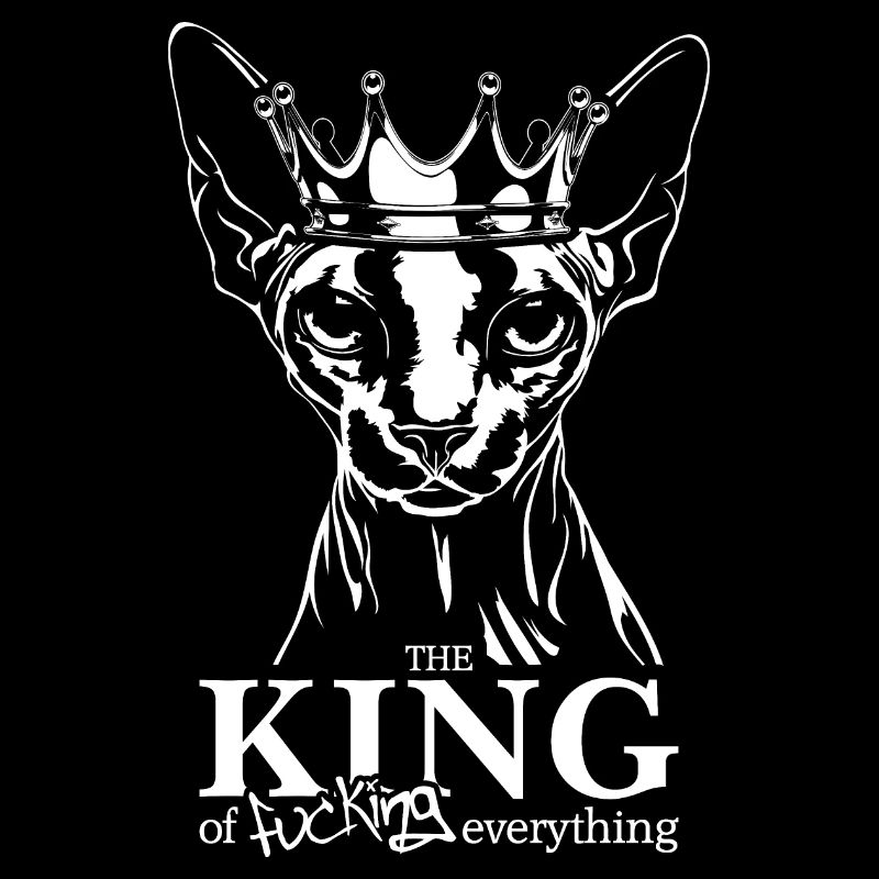Sphynx King of everything Katzenspruch Katze