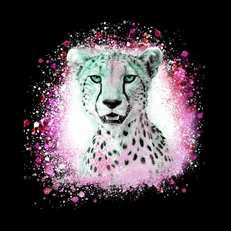 leopard, katze, wildkatze, graffiti, malerei,pink
