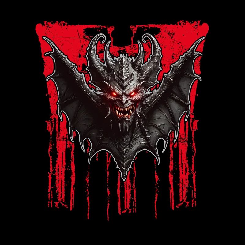 Devilish bat with red eyes