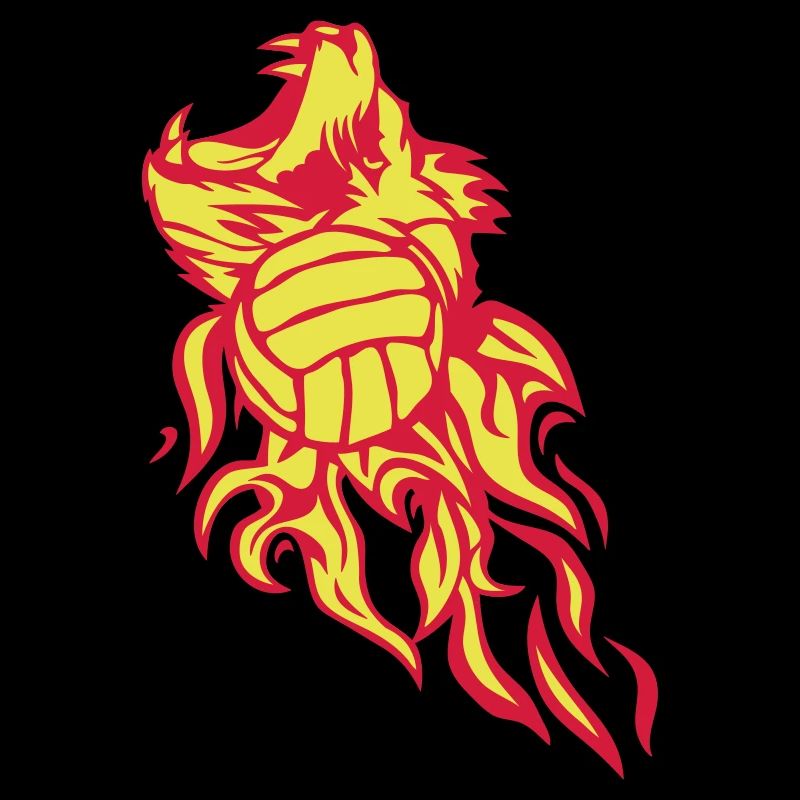 waterpolo volley lion flame fire logo roars saved