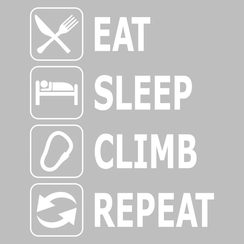 manger dormir monter, répéter, grimpeur, escalade
