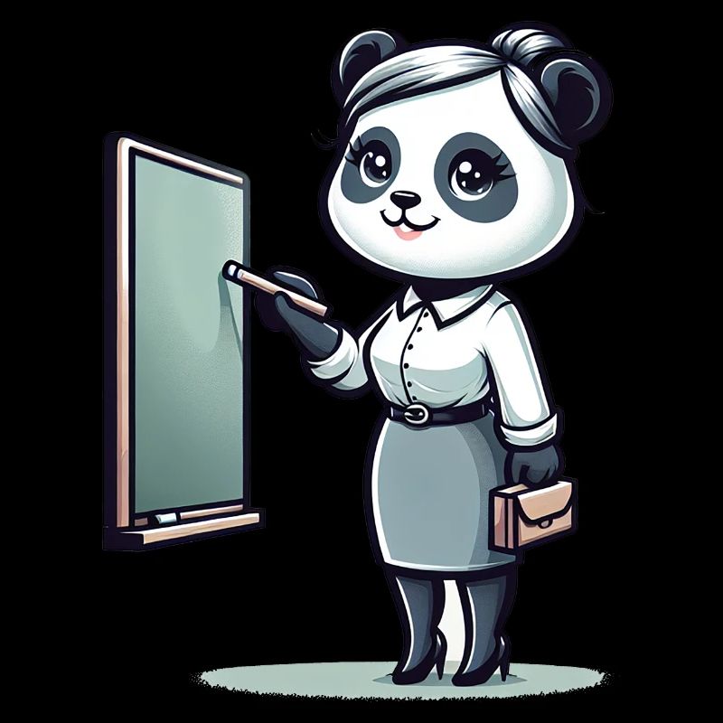 Professeur de panda mignon