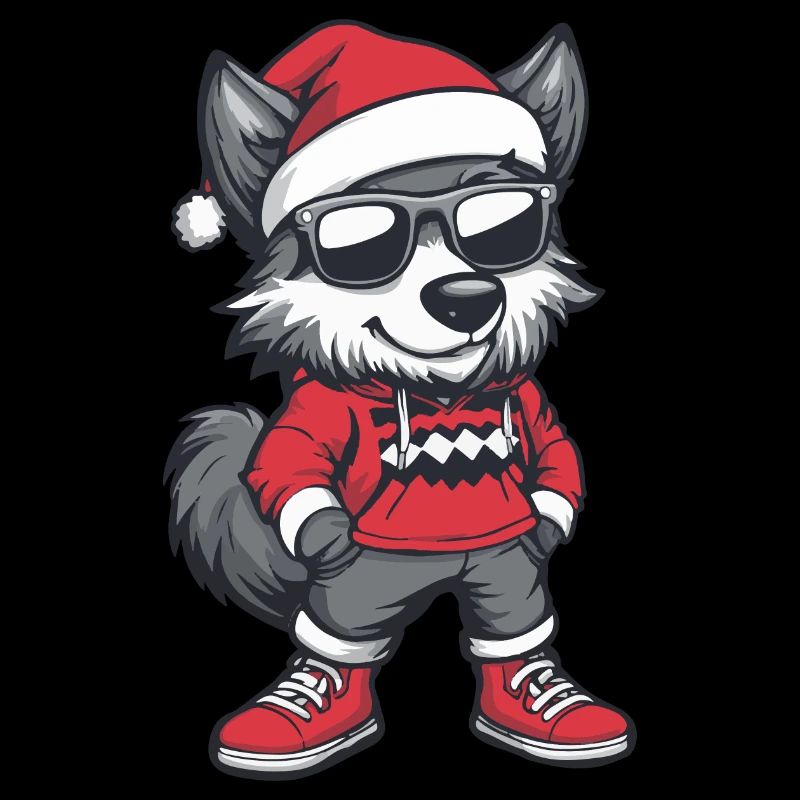 Wolf Weihnachten Comic Cool