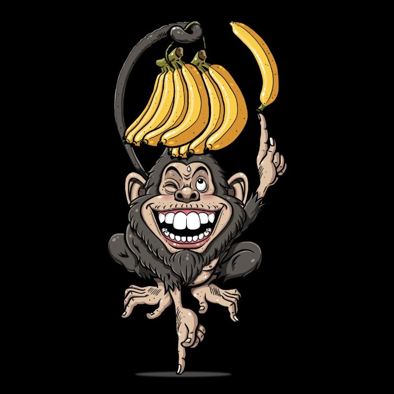 Singe équilibré avec des bananes - Monkey Yoga