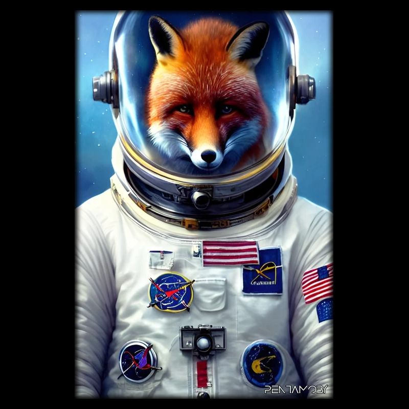 Fuchs Wildtier Astronaut Zukunft Sci-Fi Technik