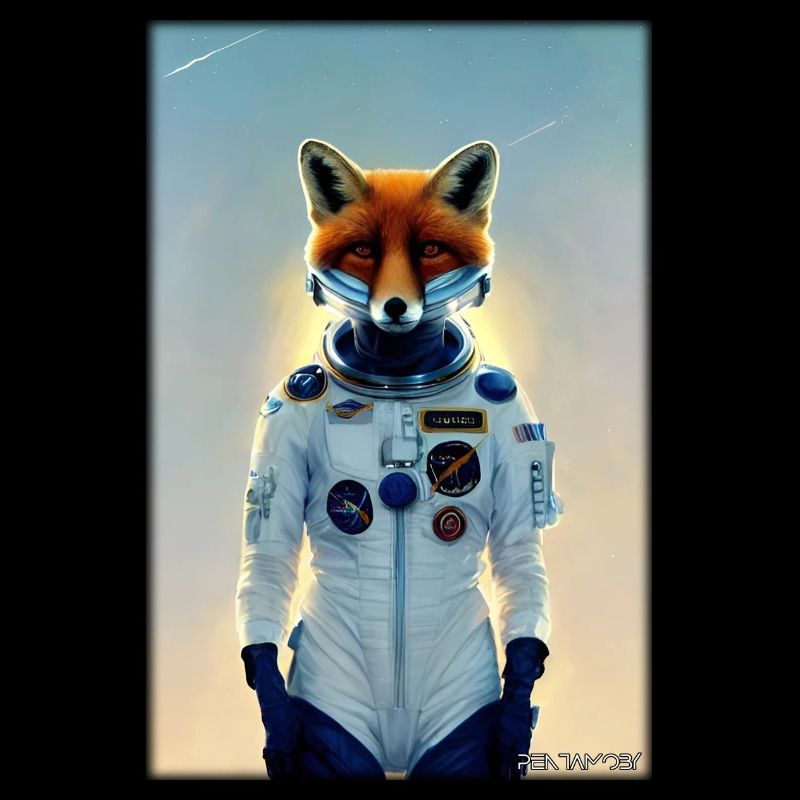 Fuchs Wildtier Astronaut Zukunft Sci-Fi Technik