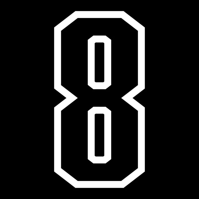8 - Numéro 8 - Numéro de maillot bicolore changement de couleur
