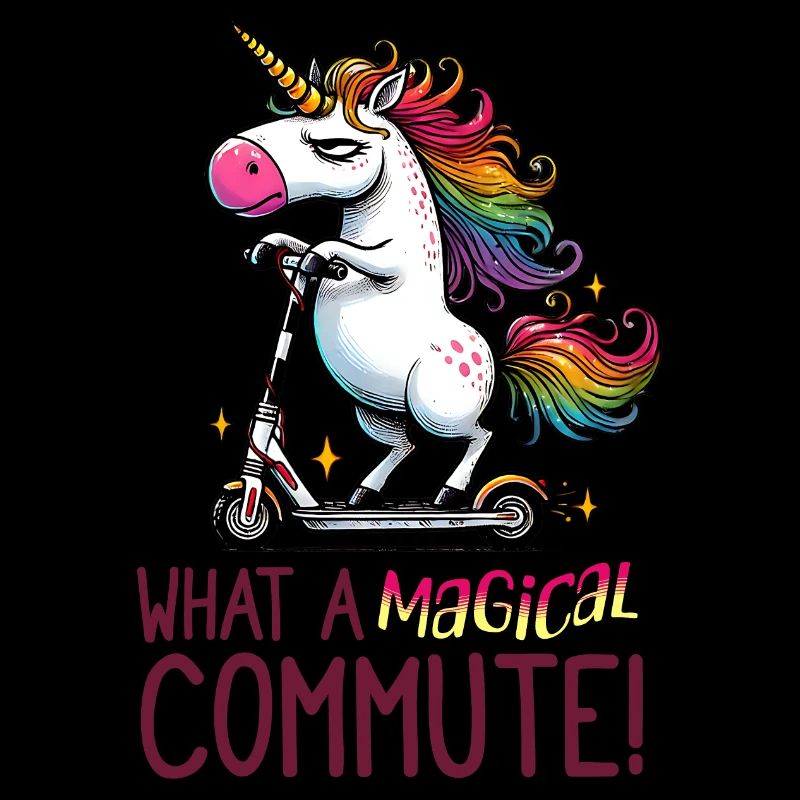 Funny Unicorn E-Scooter Commute Design