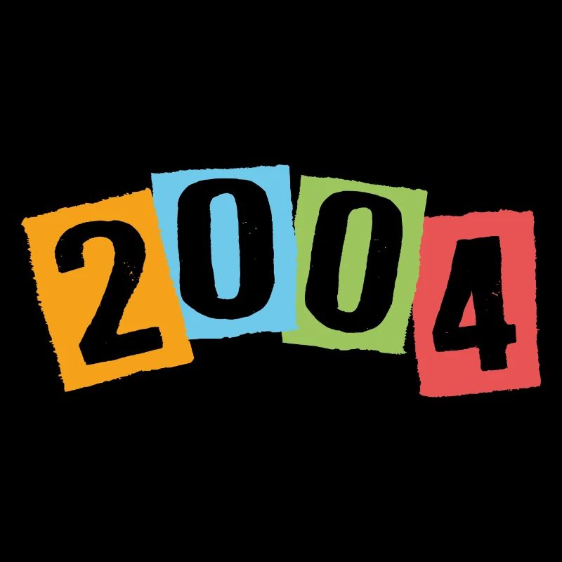 Né en 2004 – Anniversaire avec de grands numéros colorés
