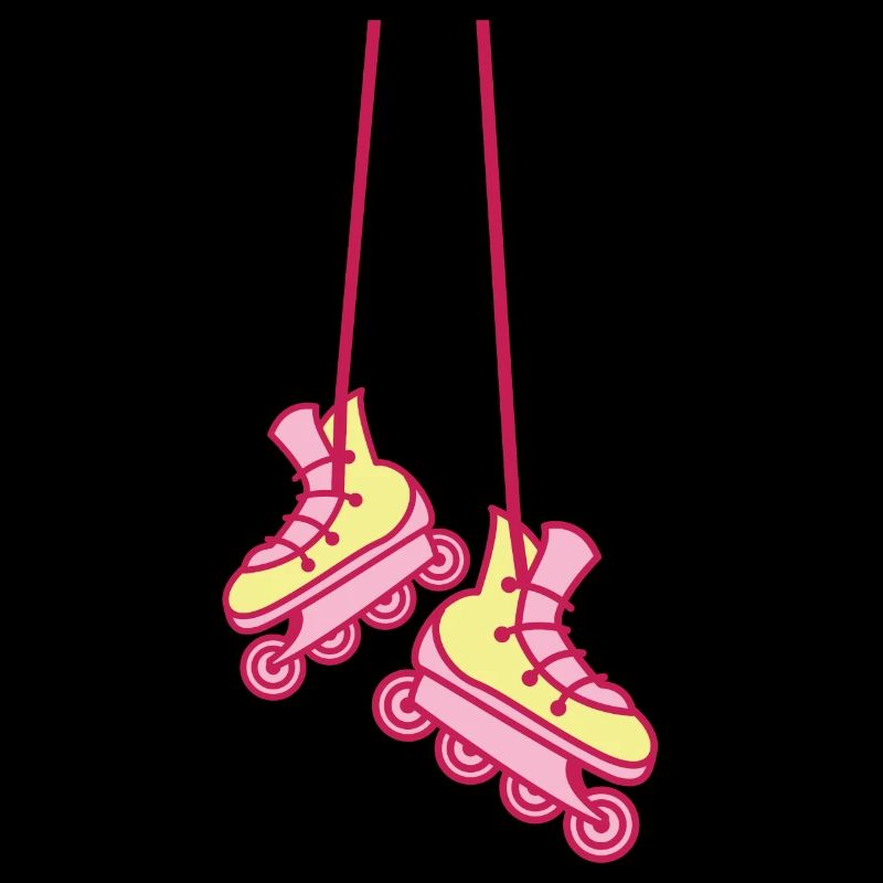 Hängende Rollerblades in Rosa süß RETRO