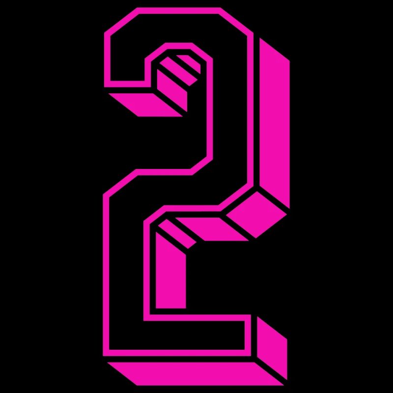 Zahl zwei - Nummer 2 pink Mädchen Trikotnummer