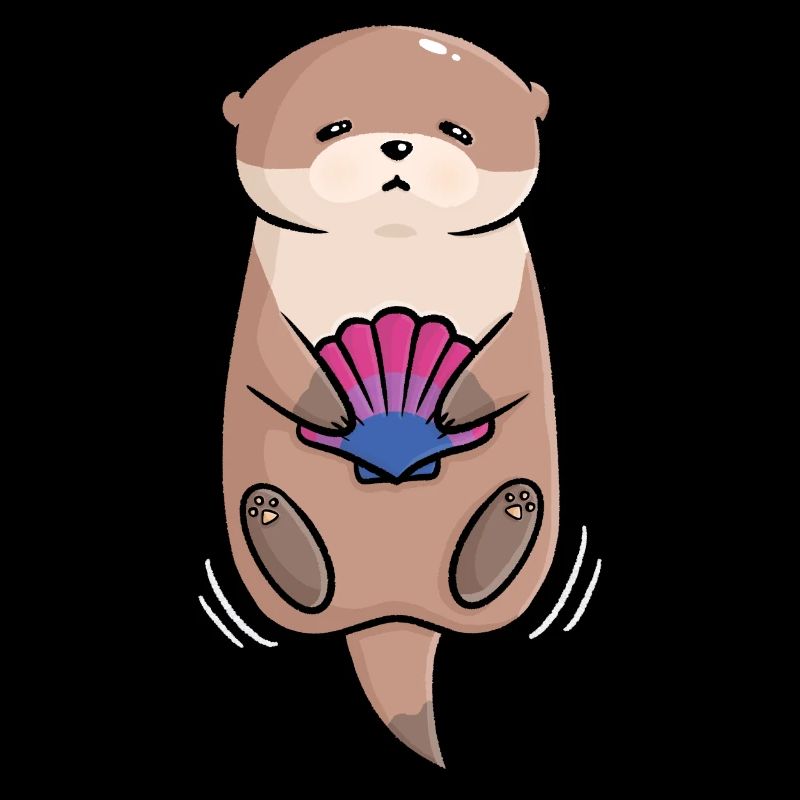 Loutres douces coquille Bi Queer drapeau drapeau LGBTQ