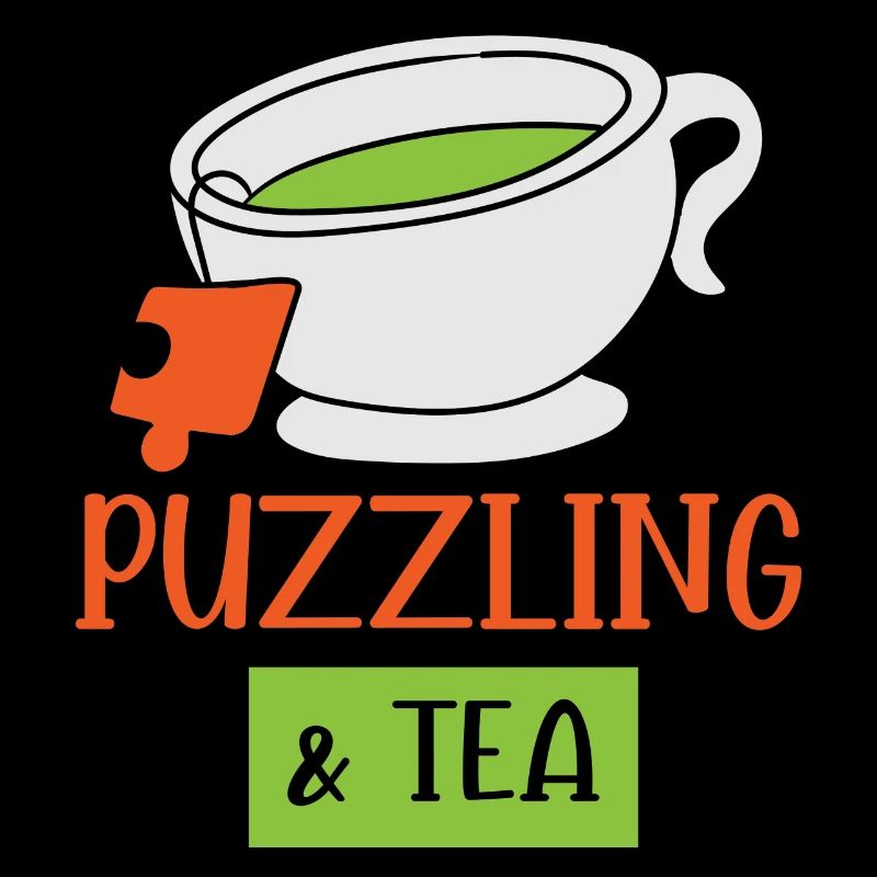 Lustiges Hobby-Puzzle mit Puzzle und Tee