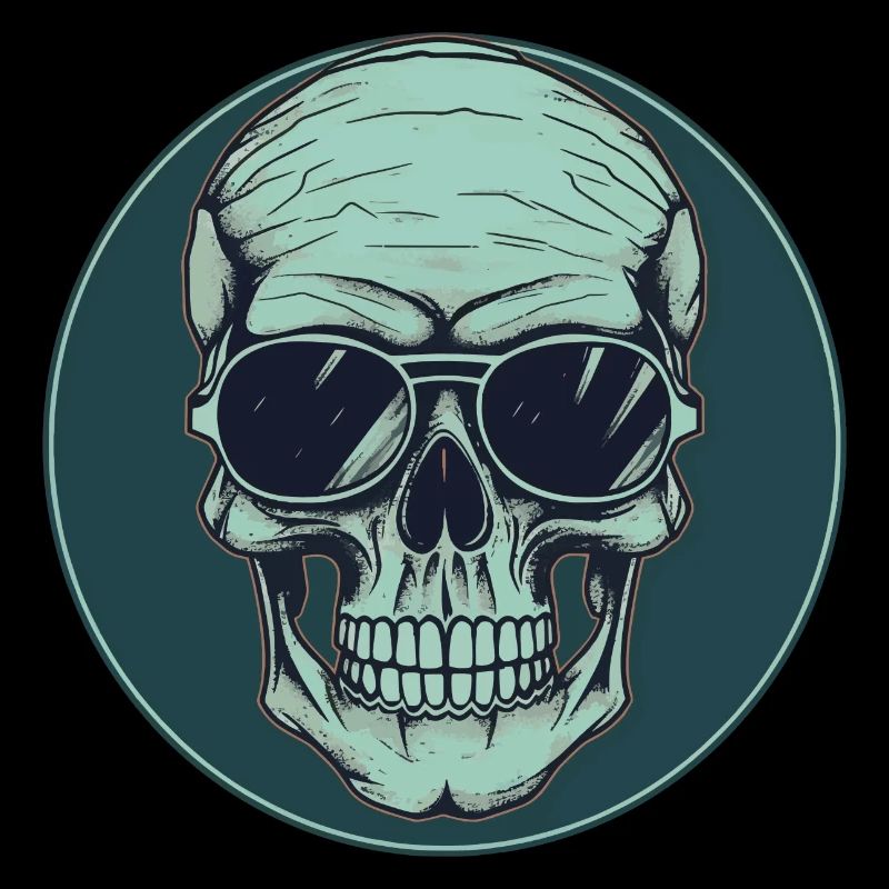 Skull with sunglasses, skull, skeleton