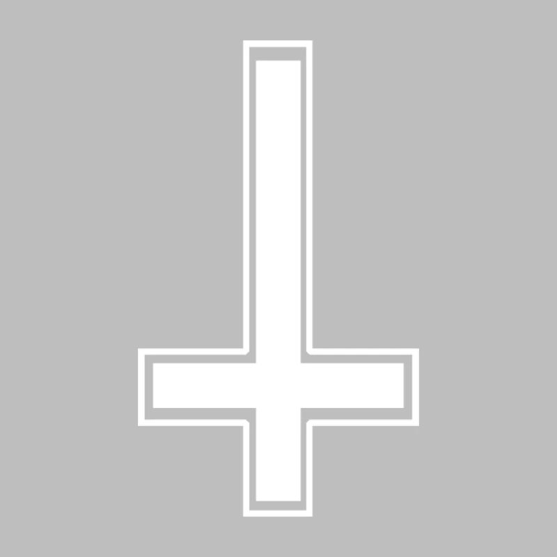 Upside down angular white cross
