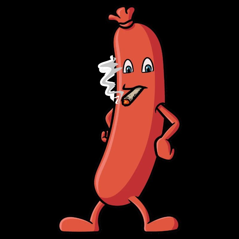 Wurst die eine Zigarette raucht - Grill Design