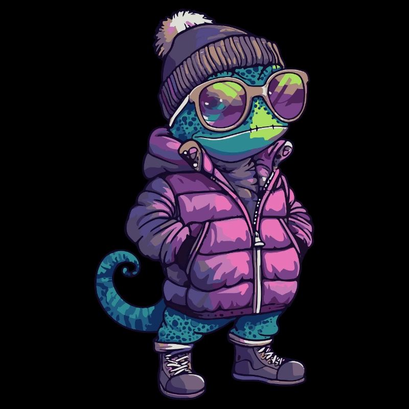 Caméléon Bande dessinée cool