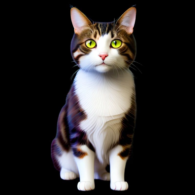 Kurzhaarige Hauskatze sieht dich einsam an