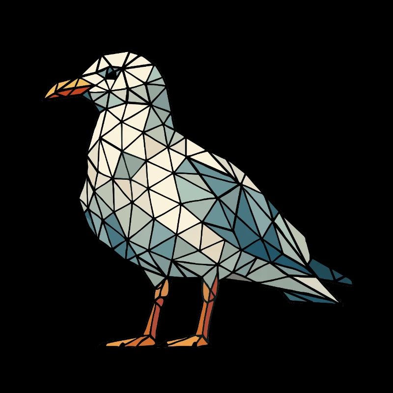 Moin Comic Nordsee Hamburg Polygon Möwe Vogel Pier