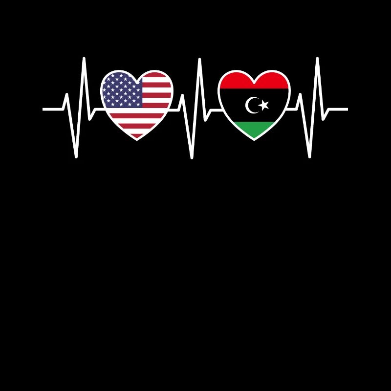 Drapeaux des États-Unis et de la Libye Drapeau libyen