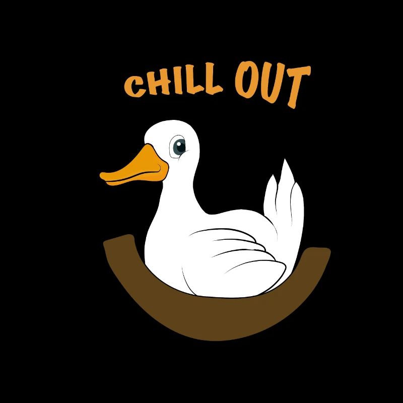 Funny duck saying chill out